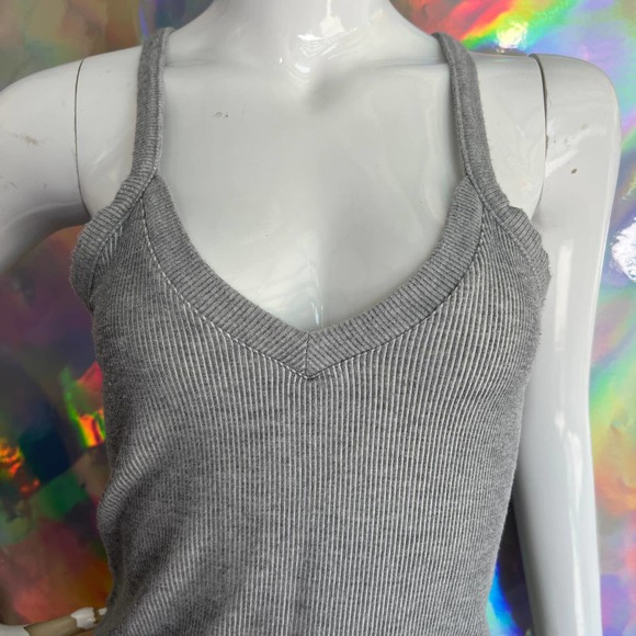 Free People Ribbed Gray Tank Top - Picture 3 of 8